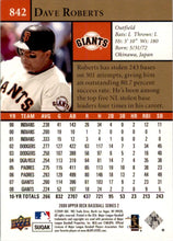 Load image into Gallery viewer, 2009 Upper Deck Dave Roberts #842 San Francisco Giants
