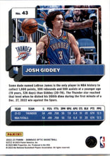 Load image into Gallery viewer, 2022-23 Donruss Optic Josh Giddey #43 Oklahoma City Thunder - walk-of-famesports
