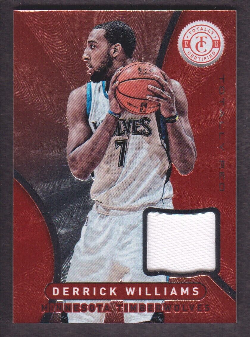 2012-13 Totally Certified Basketball Jersey Red 88 Derrick Williams Timberwolves