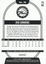 Load image into Gallery viewer, 2020-21 Panini Hoops Ben Simmons #49 Philadelphia 76ers
