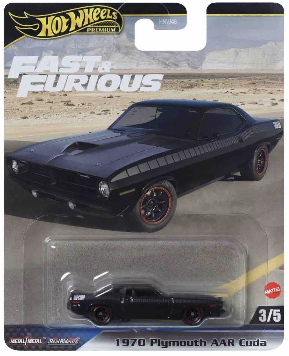 HOT WHEELS 1970 PLYMOUTH AAR CUDA FAST & FURIOUS PREMIUM 2024