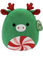 Load image into Gallery viewer, Squishmallows Zumir the Green Moose with Peppermint Swirl Belly 7.5&quot; 2023 Christmas Edition Stuffed Plush
