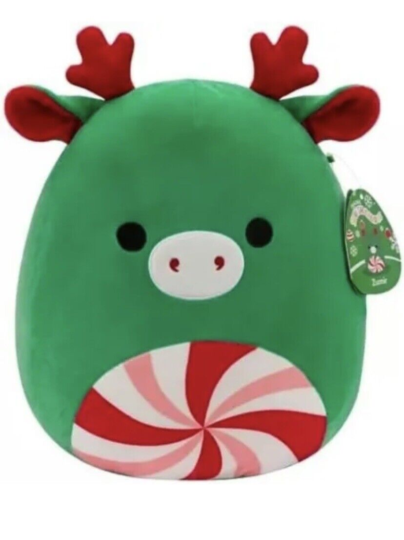Squishmallows Zumir the Green Moose with Peppermint Swirl Belly 7.5