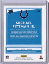Load image into Gallery viewer, 2020 Donruss Optic MICHAEL PITTMAN Jr RC Negative VARIATION SP Rated Rookie #322
