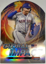 Load image into Gallery viewer, 2022 Bowman&#39;s Best Global Impact Die-Cut Refractor Pete Alonso #GI-16 New York Mets
