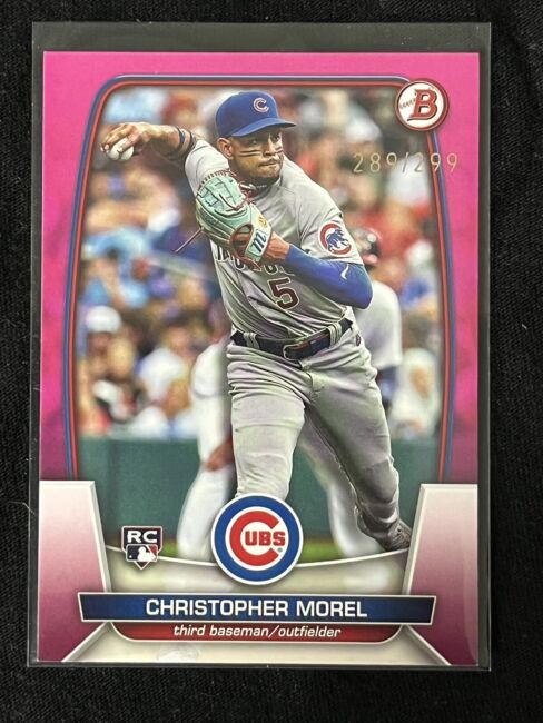 2023 Bowman Fuchsia /299 Christopher Morel #34 Rookie RC Chicago Cubs