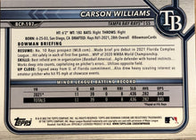 Load image into Gallery viewer, 2022 Bowman Chrome Prospects Carson Williams Mojo Refractors #BCP-197 Tampa Bay Rays
