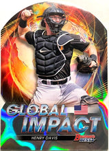 Load image into Gallery viewer, 2022 Bowman&#39;s Best Global Impact Die-Cut Refractor Henry Davis #GI-19 Pittsburgh Pirates
