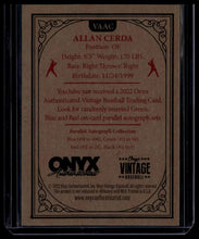 Load image into Gallery viewer, 2022 Onyx Vintage Extended Blue Signatures #VAAC Allan Cerda #/400 - Cincinnati Reds
