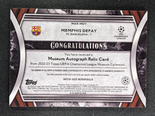 Load image into Gallery viewer, 2022-23 Topps Museum Collection UEFA Memphis Depay Autograph Patch Auto #215/299

