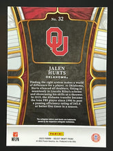 Load image into Gallery viewer, 2023 Panini Select Draft Pick Jalen Hurts #32 Sooners
