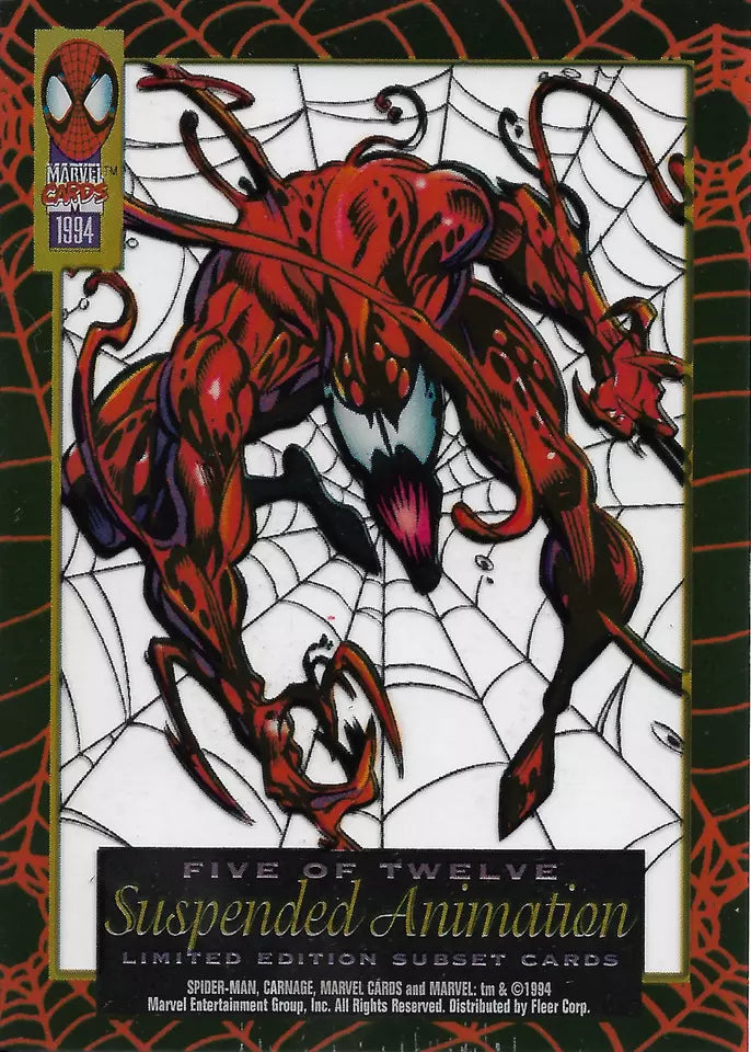 1994 Fleer Marvel Cards Suspended Animation #5 - Carnage