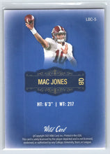 Load image into Gallery viewer, 2021 Wild Card Limited Blue #LBC-5 Mac Jones - Alabama Crimson Tide
