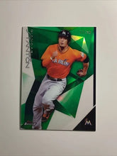 Load image into Gallery viewer, 2015 TOPPS Finest Green Refractor /99 Giancarlo Stanton #19 Miami Marlins
