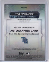 Load image into Gallery viewer, 2022 Bowman Sterling Prospect Auto Kyle Manzardo #PA-KMA Tampa Bay Rays
