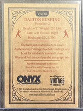 Load image into Gallery viewer, 2022 Onyx Vintage Extended Blue Signature  #VADR - Dalton Rushing /400 - Los Angeles Dodgers
