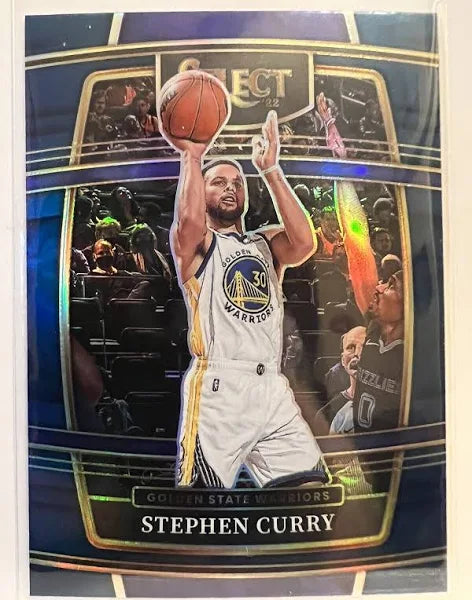 2021-22 Panini Select Stephen Curry Blue Prizm #94 Golden State Warriors
