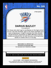 Load image into Gallery viewer, 2019-20 Hoops Premium Stock Darius Bazley Rookie Silver Prizm #249 Oklahoma City Thunder
