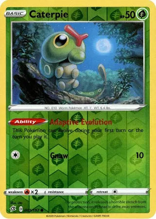 Sword and Shield Rebel Clash Reverse Holo 001 Caterpie
