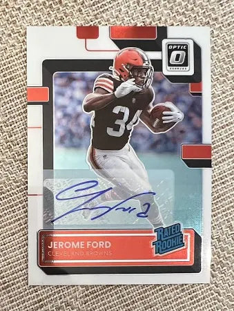 2022 Panini Donruss Optic Rated Rookies Auto 03/150 Jerome Ford #53 Cleveland Browns