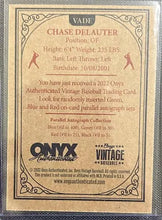 Load image into Gallery viewer, 2022 Onyx Vintage Extended Blue Signatures #VADE Chase DeLauter /400 - Cleveland Guardians
