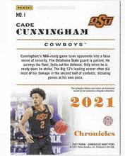 Load image into Gallery viewer, 2021 Panini Chronicles Draft Picks Cade Cunningham #1 Oklahoma State Cowboys
