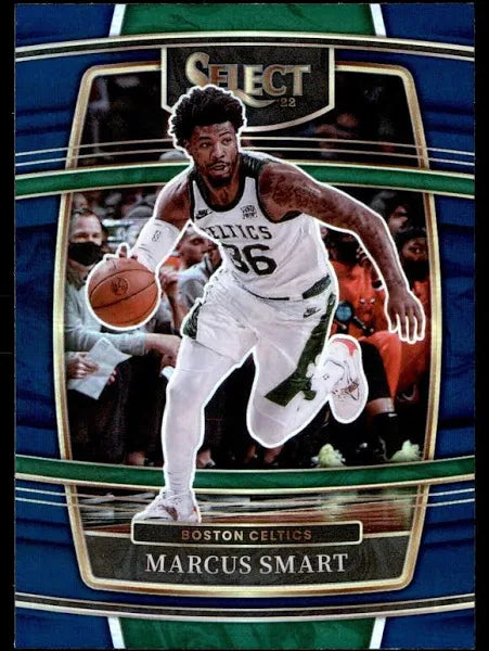 2021-22 Panini Select Marcus Smart Blue Prizm #32 Boston Celtics