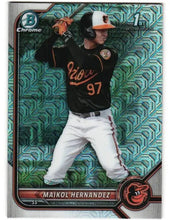 Load image into Gallery viewer, 2022 Bowman Chrome Prospects Maikol Hernandez Mojo Refractors #BCP-155 Baltimore Orioles
