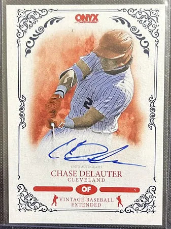 2022 Onyx Vintage Extended Blue Signatures #VADE Chase DeLauter /400 - Cleveland Guardians