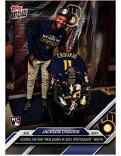 将图片加载到图库查看器，2024 Topps Now Jackson Chourio #721 Milwaukee Brewers
