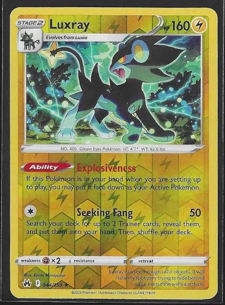 Sword and Shield Crown Zenith Reverse Holo Luxray #44