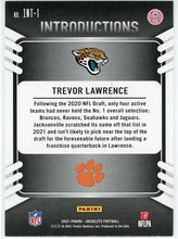 Load image into Gallery viewer, 2021 Panini Absolute Introductions Trevor Lawrence Rookie Card #INT-1 RC
