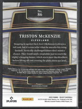 Load image into Gallery viewer, 2022 Panini Select Blue Prizm Triston McKenzie #86 Cleveland Indians
