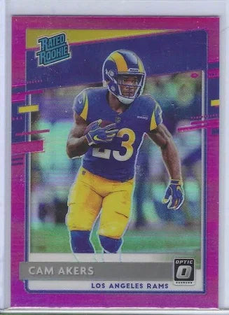 2020 Donruss Football Cam Akers Rated Rookie Pink Prizm #175 Los Angeles Chargers