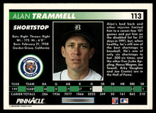 Load image into Gallery viewer, 1992 Score Pinnacle Alan Trammell #113 Detroit Tigers
