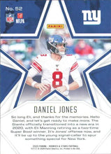 Load image into Gallery viewer, 2020 Panini Rookies &amp; Stars Daniel Jones #52 New York Giants
