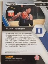 Load image into Gallery viewer, 2021 Panini Prizm Jalen Johnson Rookie Red, White and Blue Prizms #10 Duke Blue Devils
