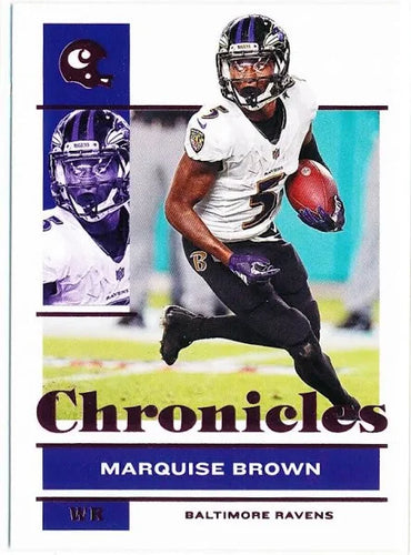 Marquise Brown 2021 Chronicles Pink Parallel #9 Baltimore Ravens - walk-of-famesports