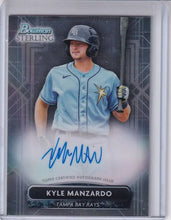 Load image into Gallery viewer, 2022 Bowman Sterling Prospect Auto Kyle Manzardo #PA-KMA Tampa Bay Rays
