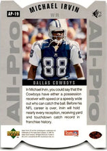 Load image into Gallery viewer, 1995 Upper Deck SP Michael Irvin All-Pro Die-Cut #AP-19 Dallas Cowboys

