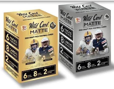 2022 Wild Card Matte Draft Pick Football Trading Card Mega Hobby Box 2 Box Lots