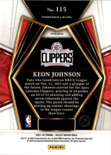 Load image into Gallery viewer, 2021-22 Panini Select Keon Johnson Rookies Blue Prizm 115 Los Angeles Clippers
