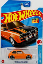 Load image into Gallery viewer, 2023 Hot Wheels &#39;73 Honda Civic Custom (Orange) HW J-Imports 8/10, 117/250 New for 2023
