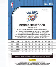 Load image into Gallery viewer, 2019-20 Hoops Premium Stock Dennis Schroder Silver Prizm #133 Oklahoma City Thunder
