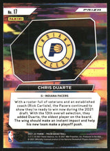 Load image into Gallery viewer, 2021-22 Panini Prizm Chris Duarte Instant Impact Prizms Silver 17 Indiana Pacers
