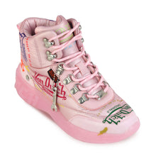 将图片加载到图库查看器，Von Dutch Women&#39;s Pink Puffer Shoe Size 6W - NEW
