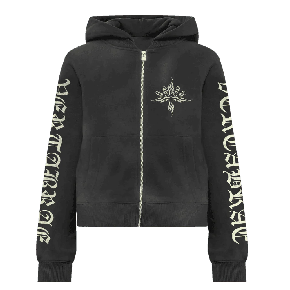 Vertabrae Tattoo Zip Up Hoodie