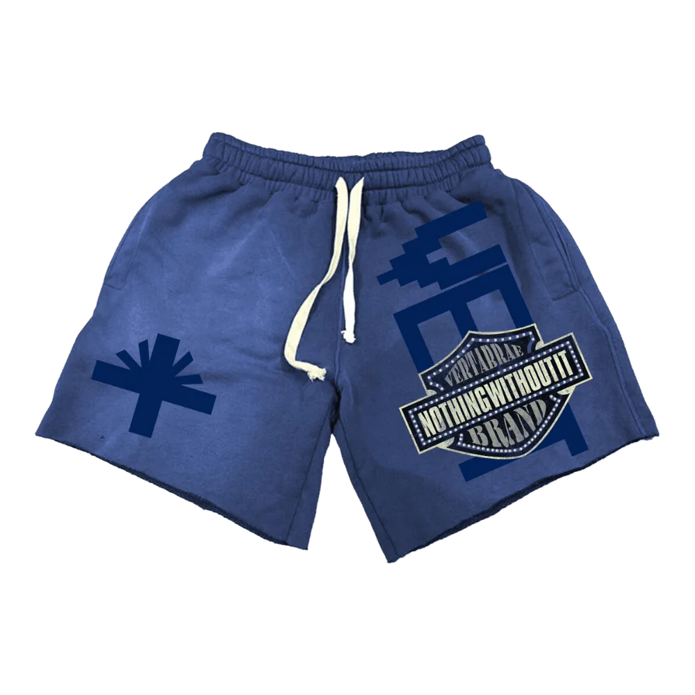 Vertabrae Blue Double Emblem Shorts