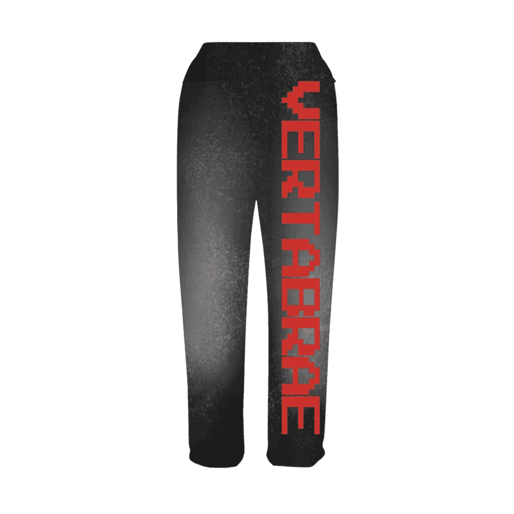 Vertabrae C-2 Sweat Pants Washed (Black & Red)