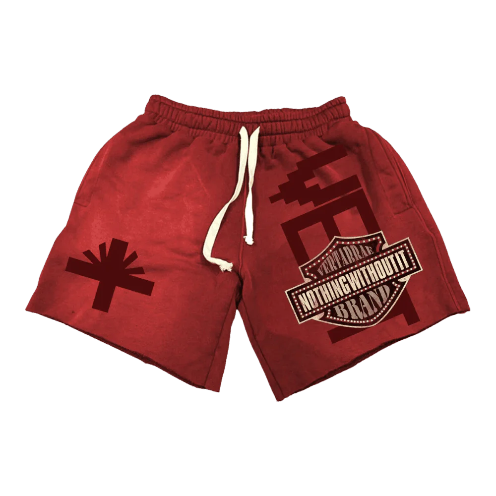 Vertabrae Red Double Emblem Shorts